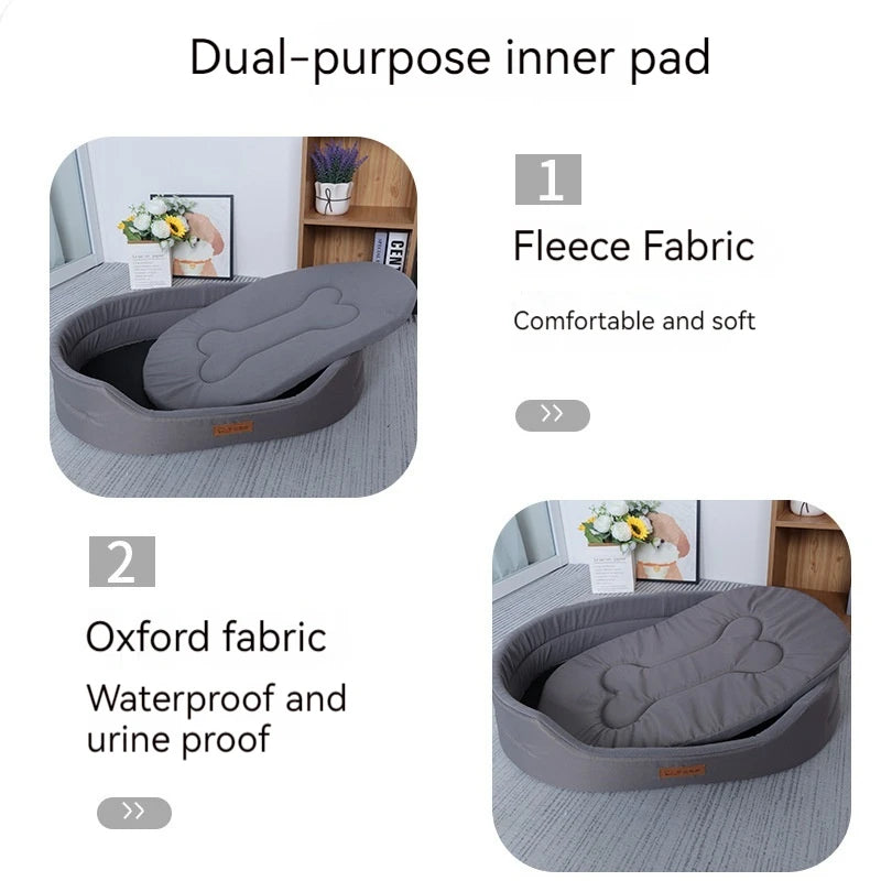 Oxford Cloth Dog Bed Mat Moisture-Proof All Year Round Universal Dog Mattress Pet Bed Bite Resistant Oxford Cloth Sponge Filling