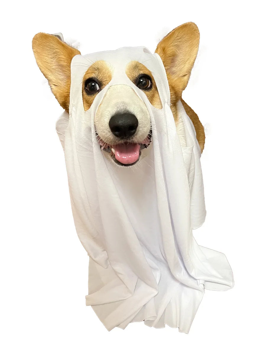 Dog Cosplay Costume, Halloween Horror Ghost Decoration, Pet Supplies, Cape, Cloak, Headgear, Transformation Outfit