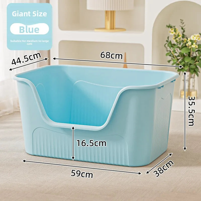 Miaon Extra Large  Litter Box Semi-Enclosed Spla-Proof Toilet for Large s like Maine Coon Home Daily Use Manual Cleaning