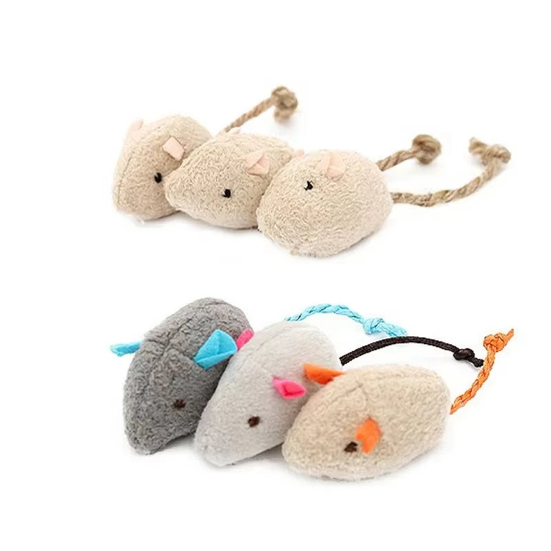Simulation Mouse Cat Toy Bite Resistance Plush Mouse Cat Scratch Interactive Mouse Rattle Cat Mouse Toys Also Prefilled Catnip