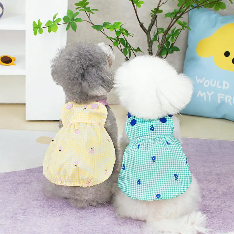 Pet Suspenders Puppy Dress for Girl Dog Clothes Summer Striped Skirt Dog Dresses Chihuahua Luxury Costume Bihcon Yorkie Vest
