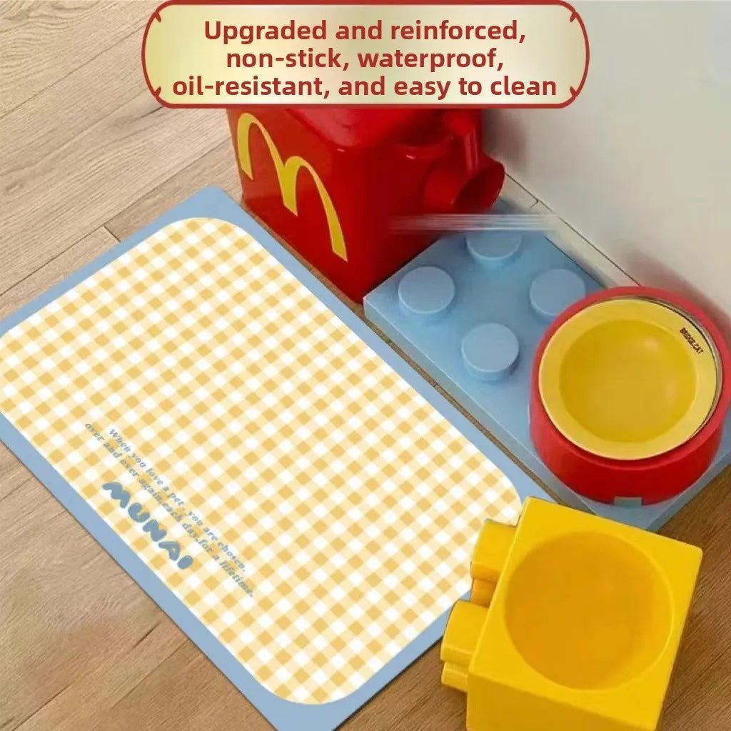 Universal Waterproof Dog  Feeding Mat Oil Proof Spill ResistantNon Slip Floor Mat Pet Food Pad  AND DOGFeeding Mat