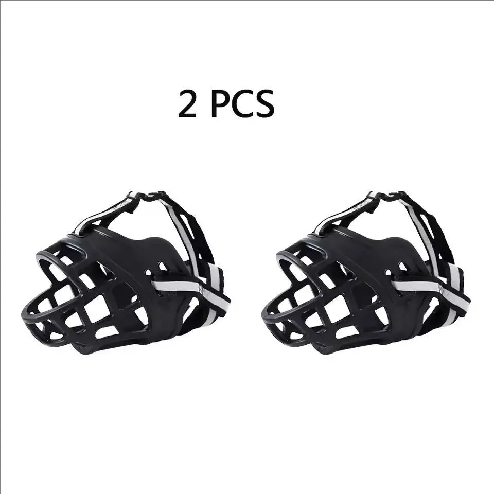 1pc/2pcs Adjustable Dog Muzzle Anti-Biting Dog Mouth Cover With Reflective Strip Can Drink Water Breathable Plastic