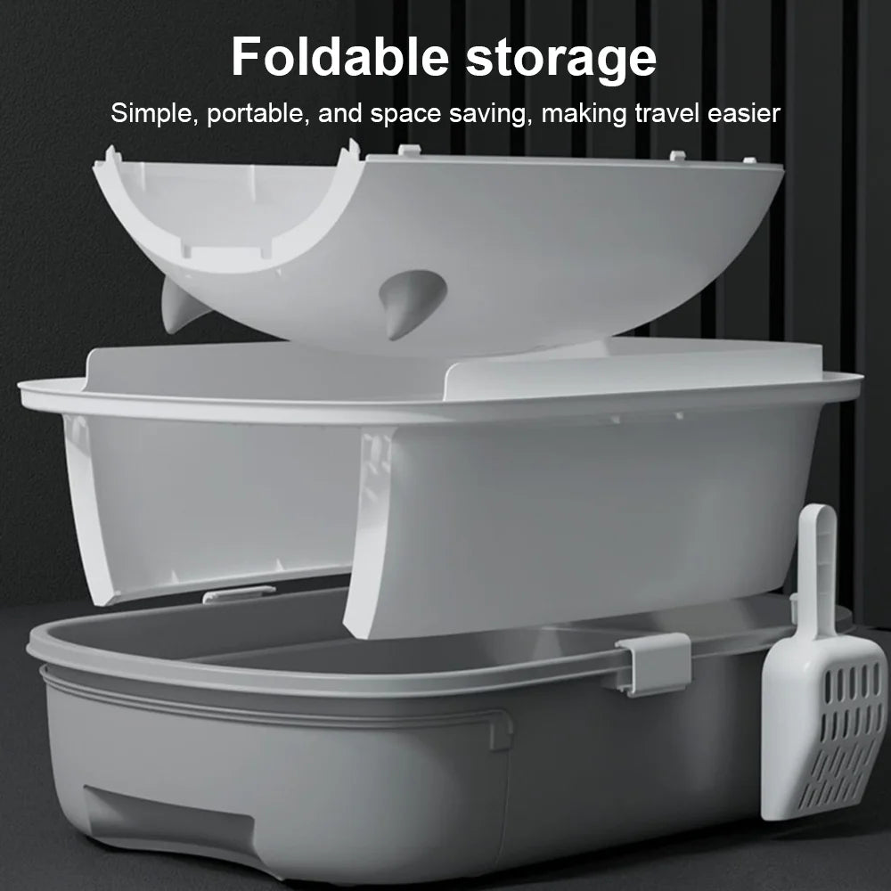 Cat litter box 51.6*41*40cm Anti-odorant Cat Litter Box Plastic Anti-Splash Cats Toilet Drawer Enclosed Pet Sandbox
