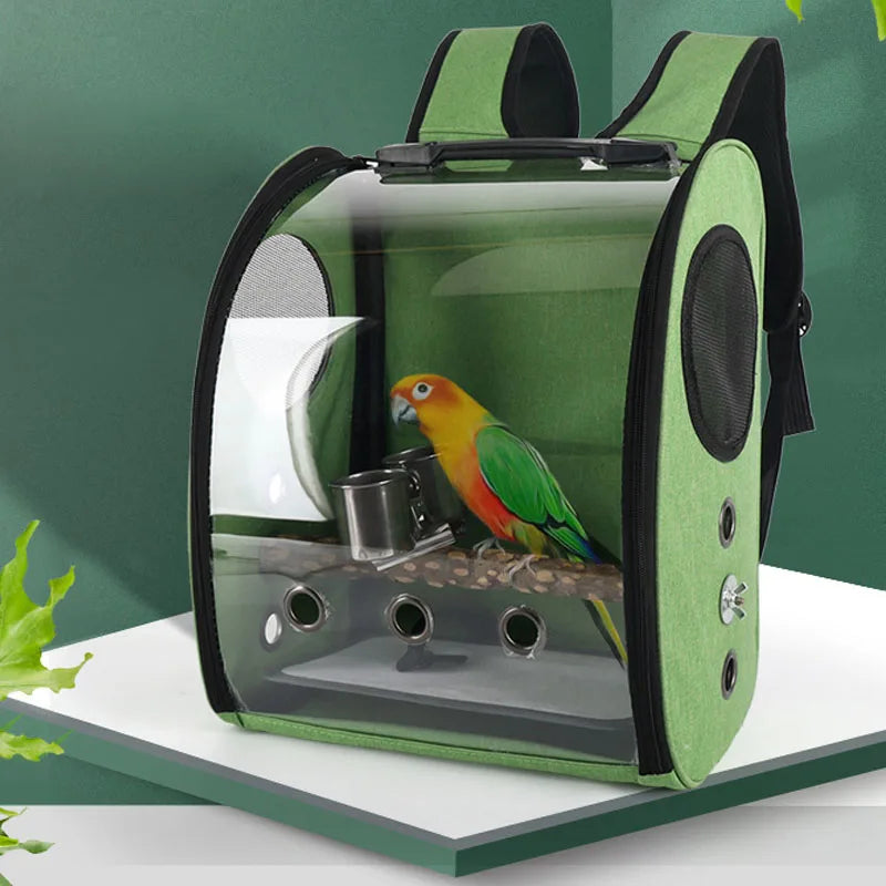 Transparent Pet Transport Carrying Carrier Bag, Pet Space Capsule, Bird Backpack for Parrots, High Quality Travel Window