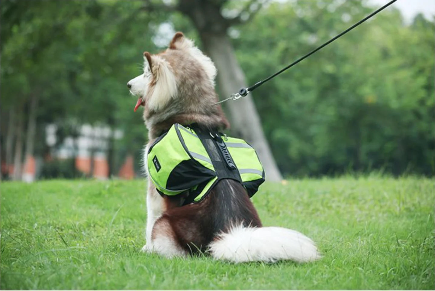 Pet Outdoor Backpack Large Dog Reflective Adjustable Saddle Bag Harness Carrier for Traveling Hiking Camping Safety
