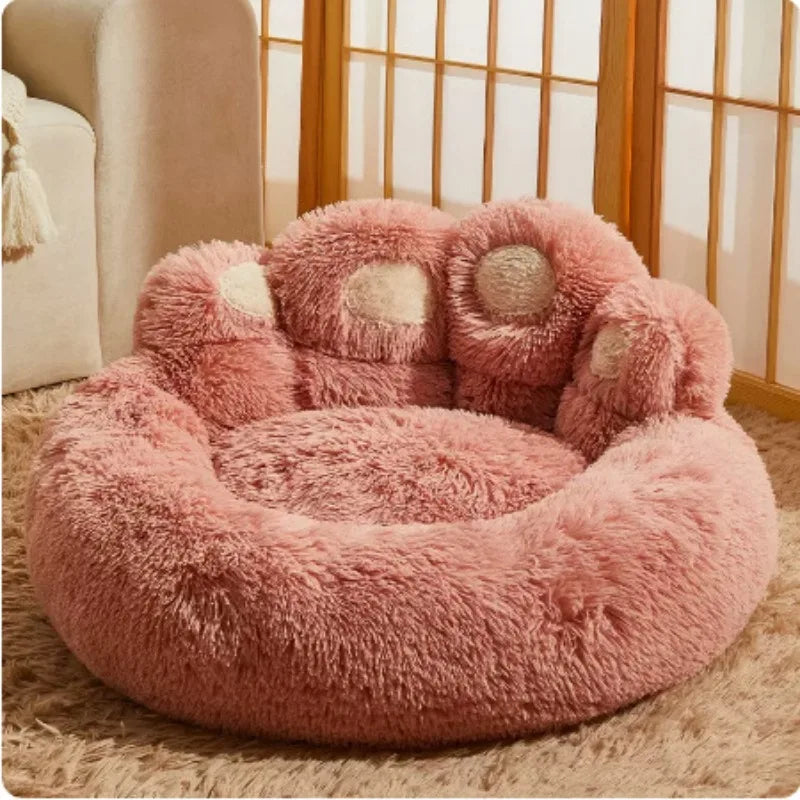 Four Seasons Universal Cat Nest Winter Plush Dog Nest Cat Pet Sleeping Pad Bear Claw Shape Pet Sofa Nest Bear Paw