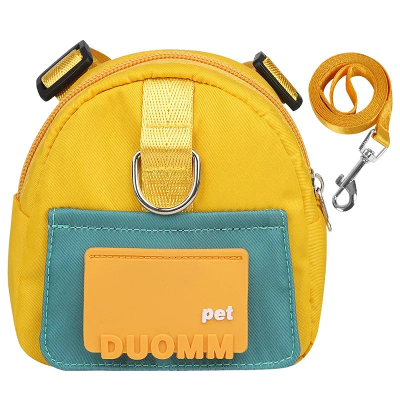 Pet Snack Storage Bag with Leash Large-capacity Multifunction Dogs Backpack Adjustable Harness Backpack Suitable Pet Travel Walk